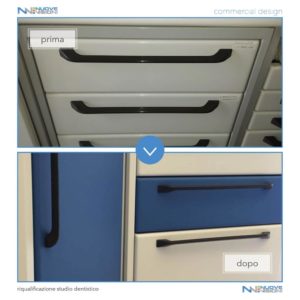 Progetto studio dentistico rivestimento cassetti