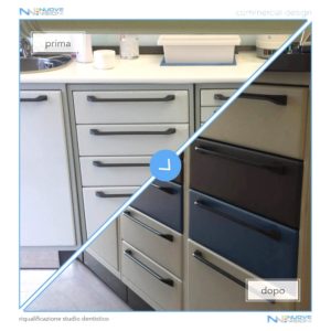 Progetto studio dentistico rivestimento cassetti