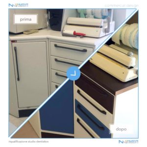 Progetto studio dentistico rivestimento cassetti
