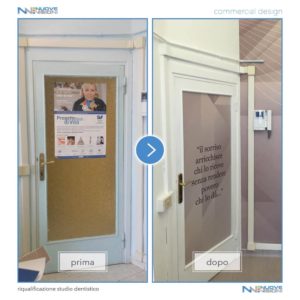 Progetto studio odontotecnico rivestimento porte