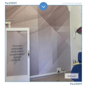 Progetto studio odontotecnico con adesivo murale